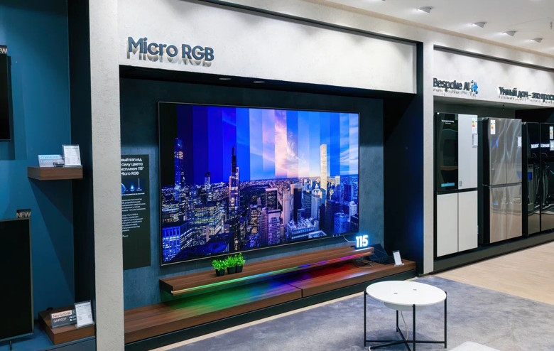 Samsung начала продажи 115-дюймового телевизора Micro RGB с 100% охватом BT.2020